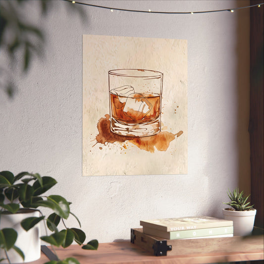 Bourbon Whiskey Drink Glass Print