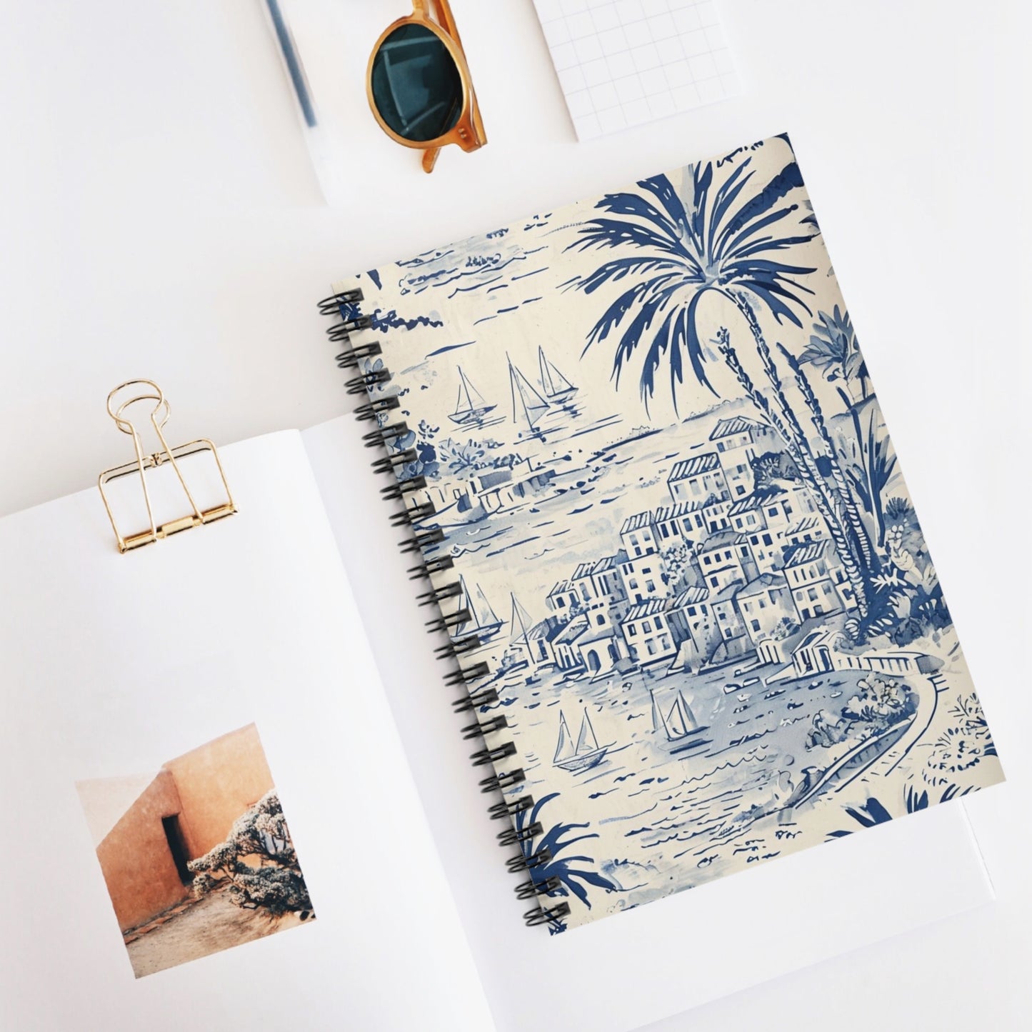 Italy Amalfi Coast Notebook with a scenic cover design on a white surface